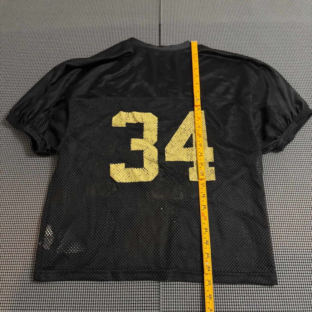 Alleson Athletic River Dell Football Jersey Black Gold Mesh Practice Shirt S/M - Picture 4 of 5
